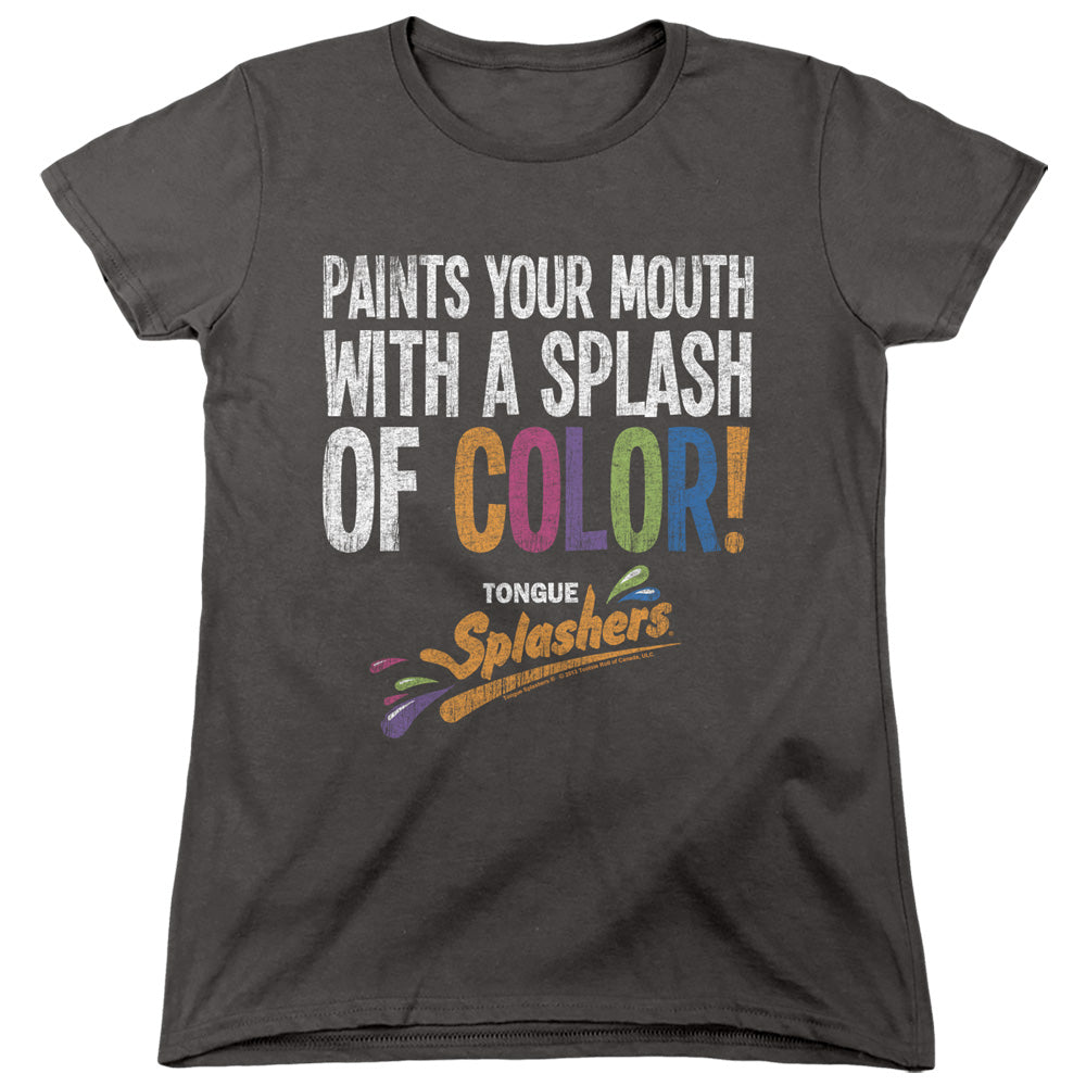 Dubble Bubble Paints Your Mouth Womens T Shirt Charcoal