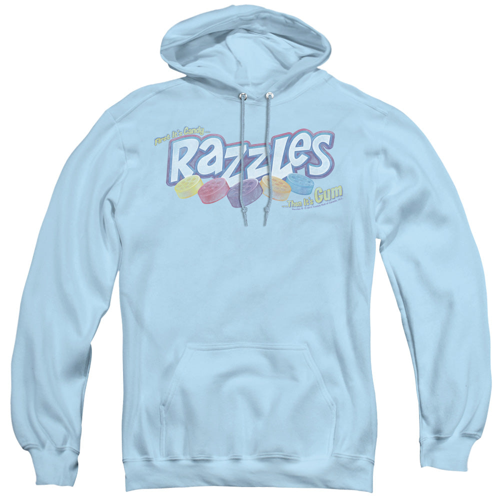 Dubble Bubble Distressed Logo Mens Hoodie Light Blue