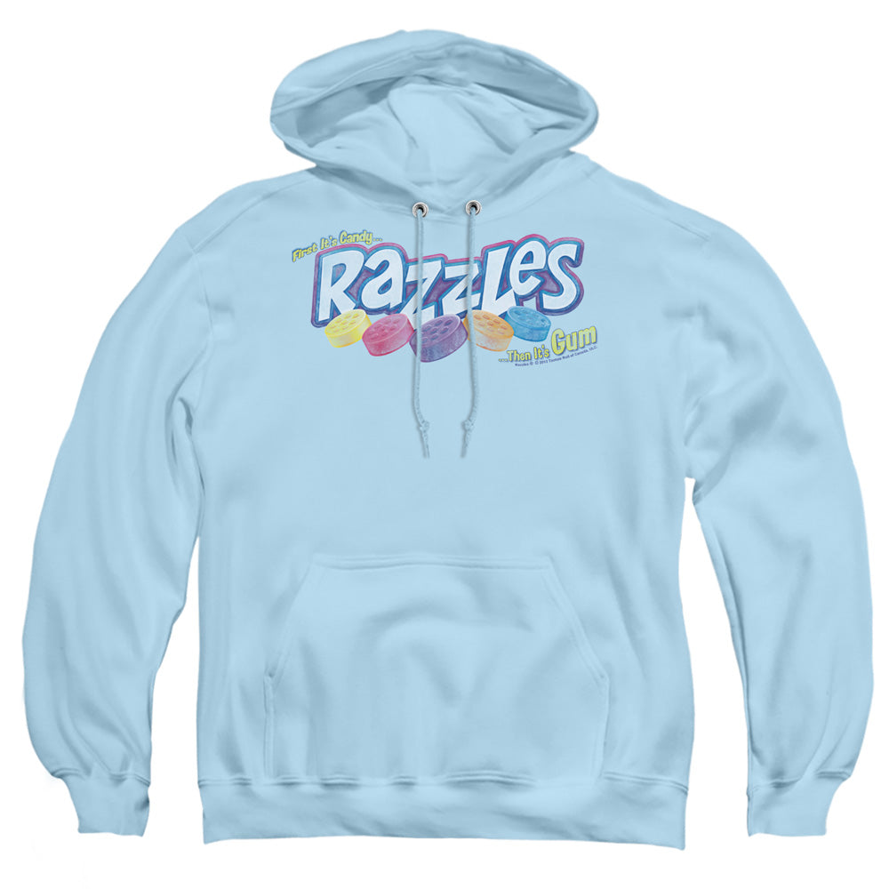 Dubble Bubble Distressed Logo Mens Hoodie Light Blue