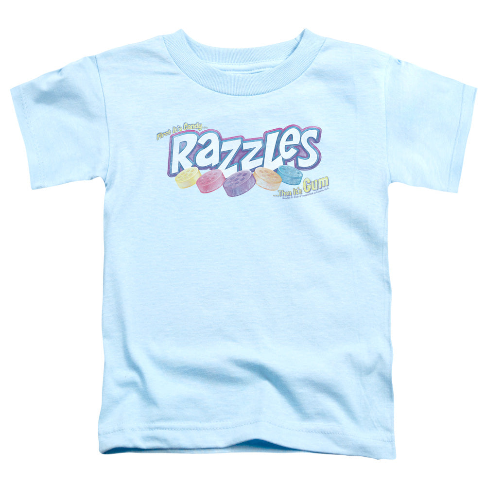 Dubble Bubble Distressed Logo Toddler Kids Youth T Shirt Light Blue