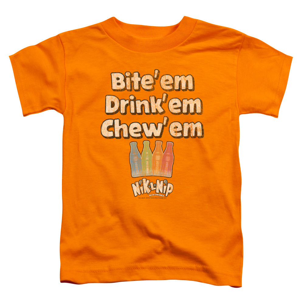 Dubble Bubble Bite Drink Chew Toddler Kids Youth T Shirt Orange