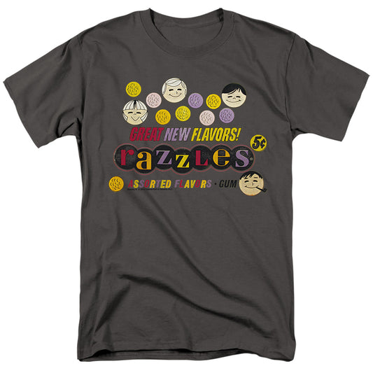 Dubble Bubble Razzles Retro Box Mens T Shirt Charcoal