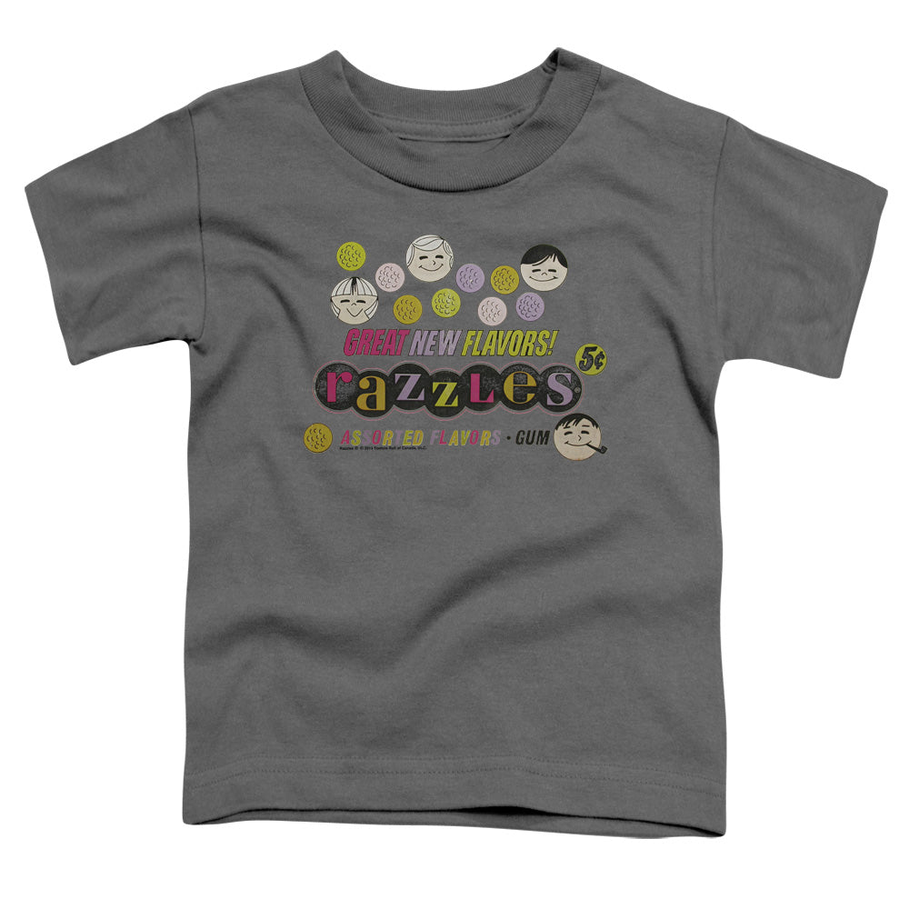 Dubble Bubble Razzles Retro Box Toddler Kids Youth T Shirt Charcoal