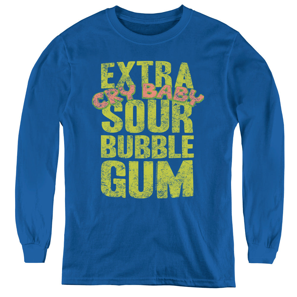 Dubble Bubble Extra Sour Long Sleeve Kids Youth T Shirt Royal Blue