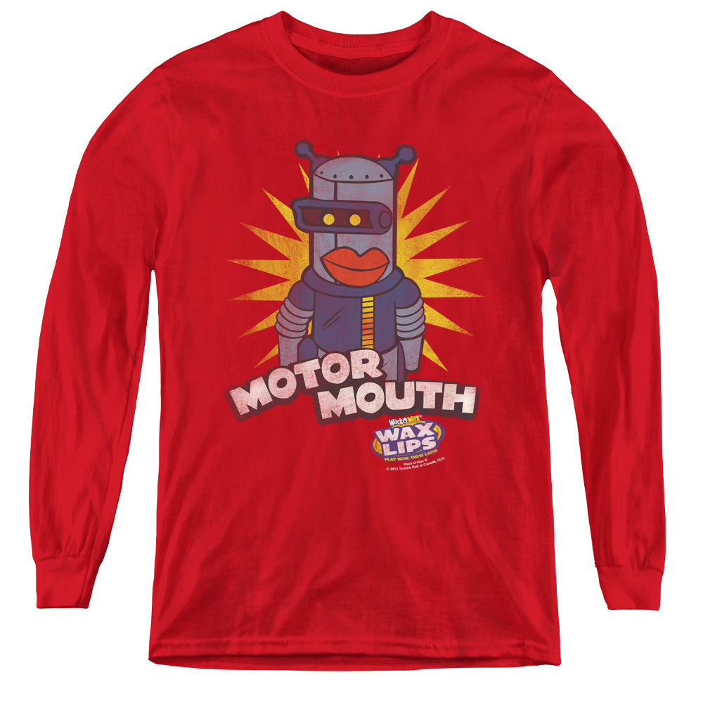 Dubble Bubble Motor Mouth Long Sleeve Kids Youth T Shirt Red