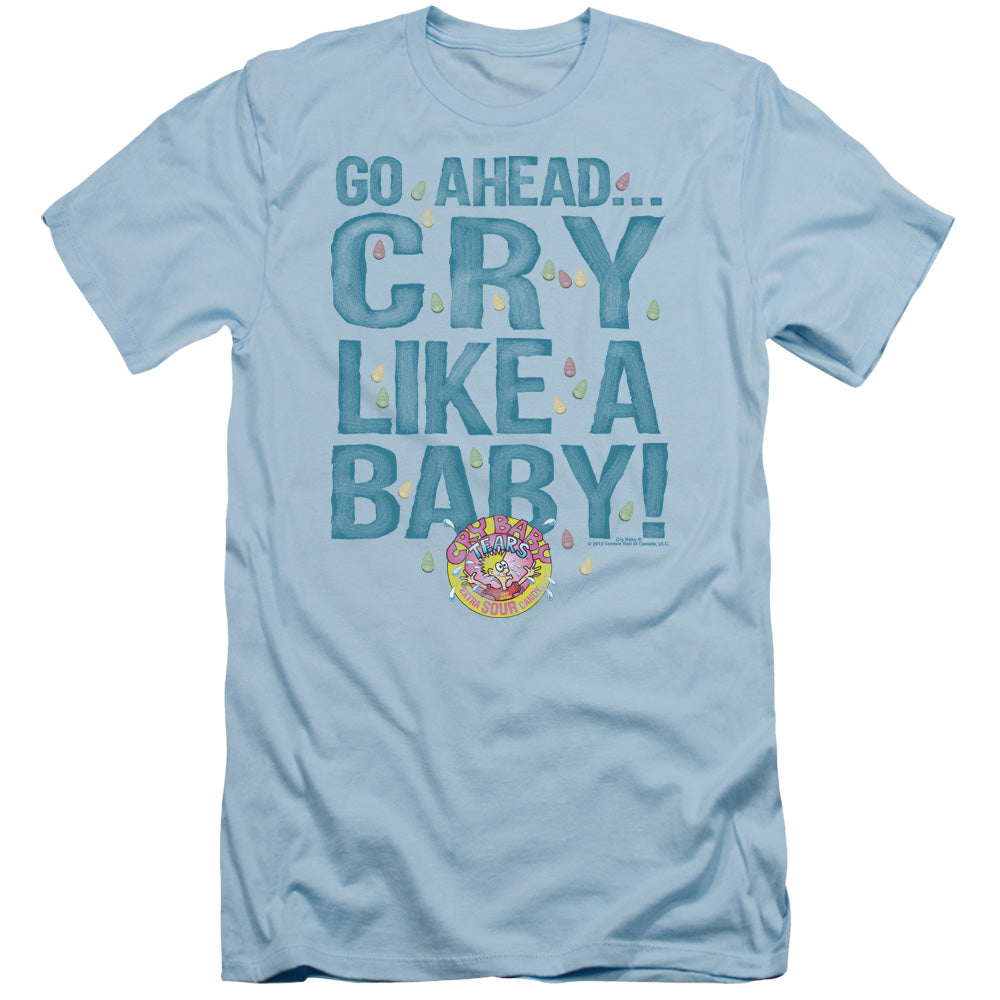 Dubble Bubble Cry Like a Baby Slim Fit Mens T Shirt Light Blue