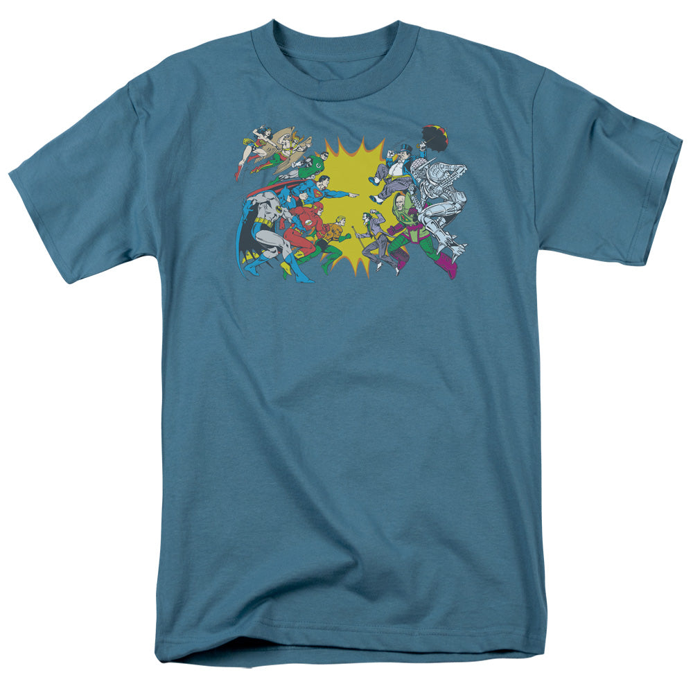DC Comics Face Off Mens T Shirt Slate