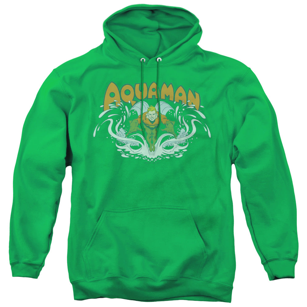 DC Comics Aquaman Splash Mens Hoodie Kelly Green