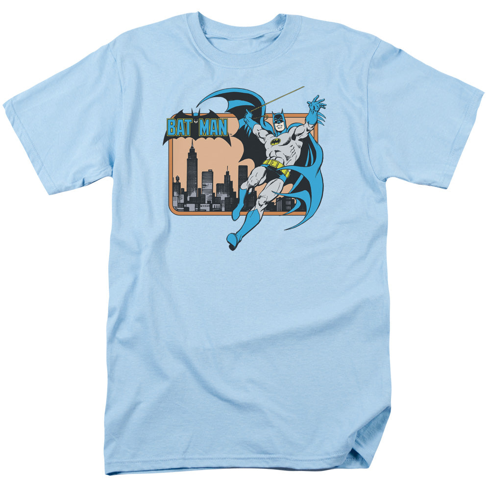DC Comics Batman in the City Mens T Shirt Light Blue