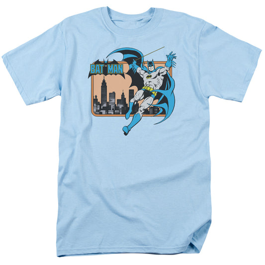 DC Comics Batman in the City Mens T Shirt Light Blue