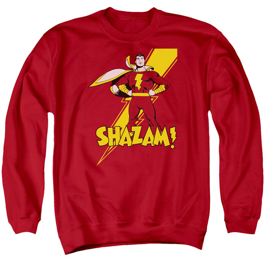 DC Comics Shazam! Mens Crewneck Sweatshirt Red