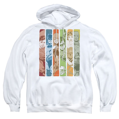 Dc Justice League Columns Mens Hoodie White Officially Licensed