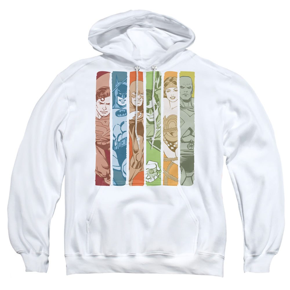 Dc Justice League Columns Mens Hoodie White Officially Licensed