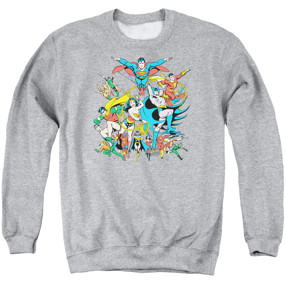 DC Comics Justice League Assemble Mens Crewneck Sweatshirt Athletic Heather