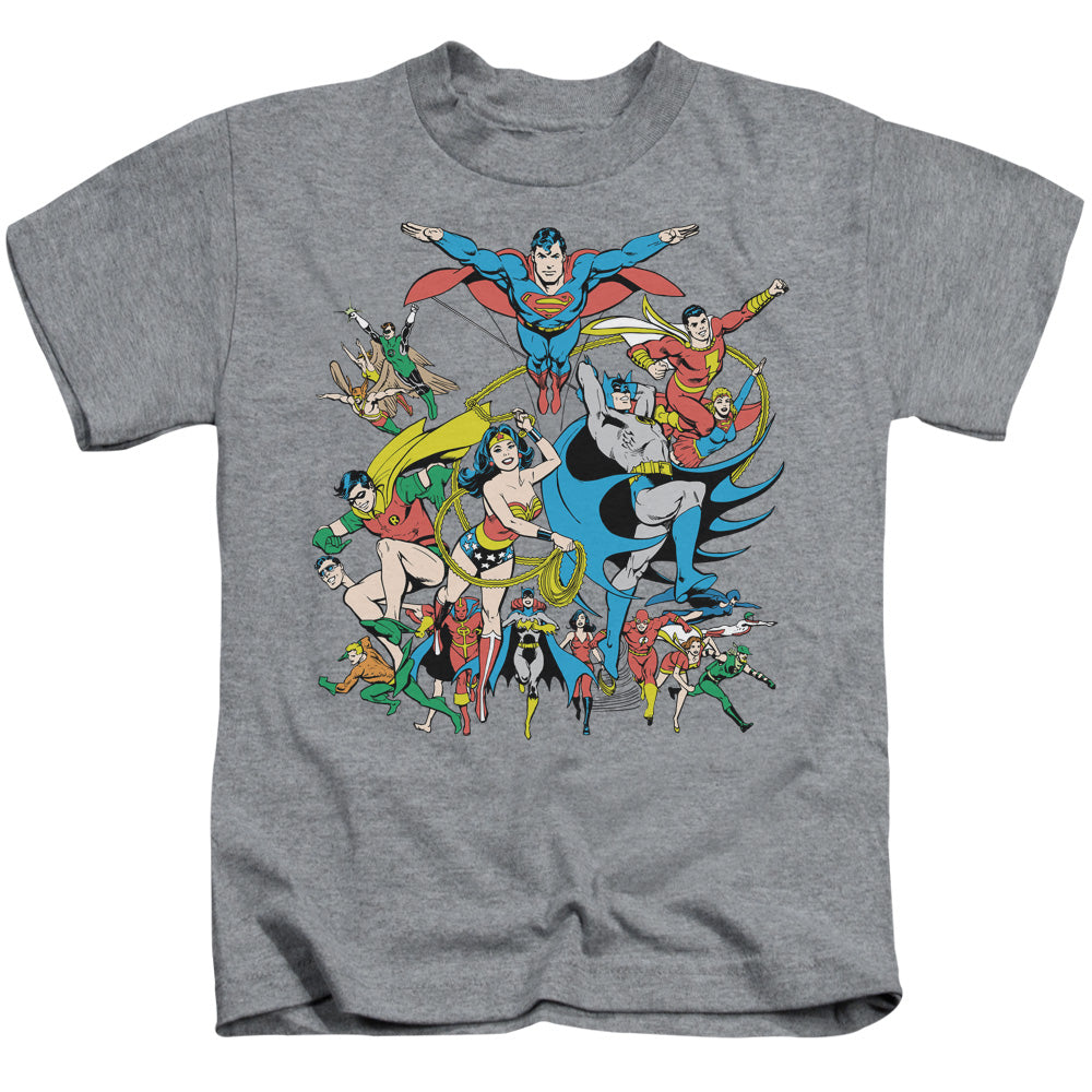 DC Comics Justice League Assemble Juvenile Kids Youth T Shirt Athletic Heather 