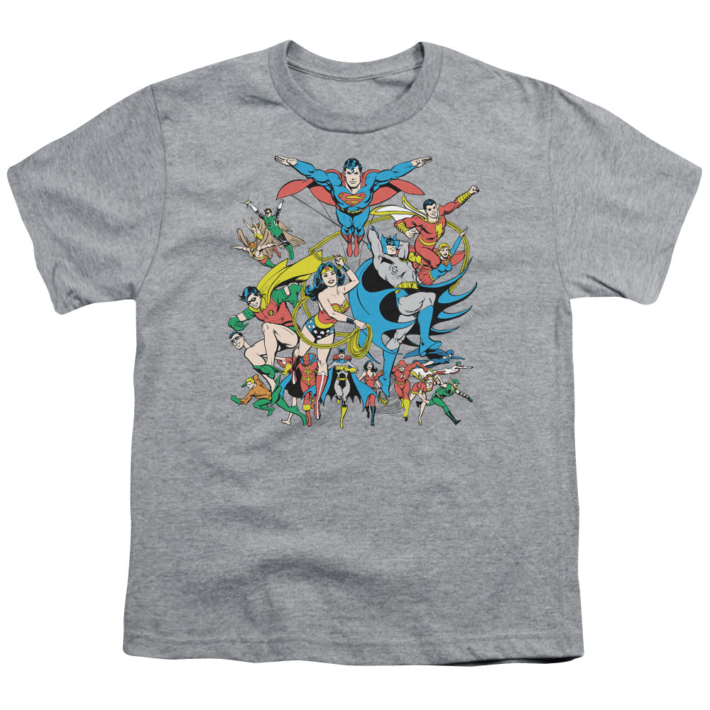 DC Comics Justice League Assemble Kids Youth T Shirt Athletic Heather