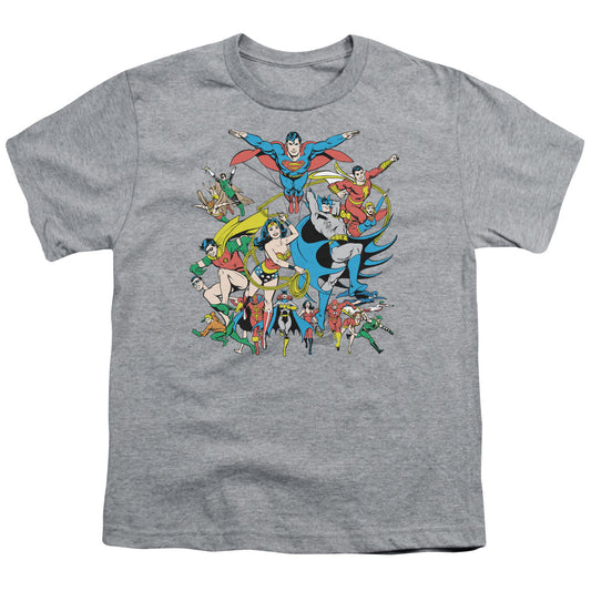 DC Comics Justice League Assemble Kids Youth T Shirt Athletic Heather
