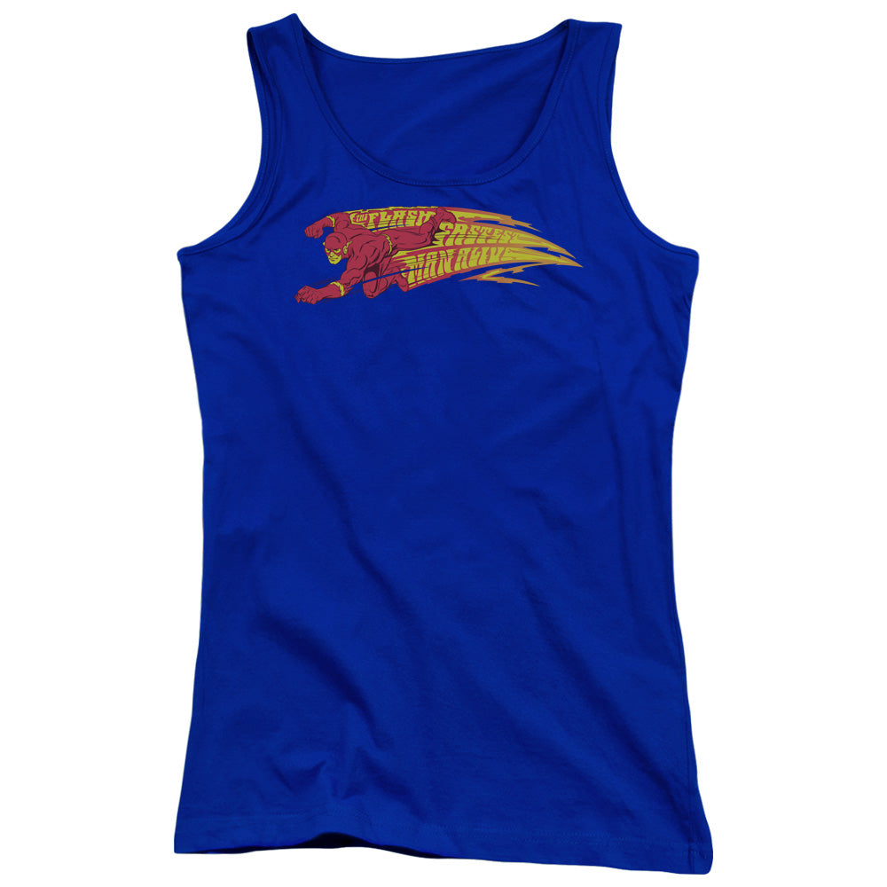 DC Comics Flash Fastest Man Alive Womens Tank Top Shirt Royal Blue