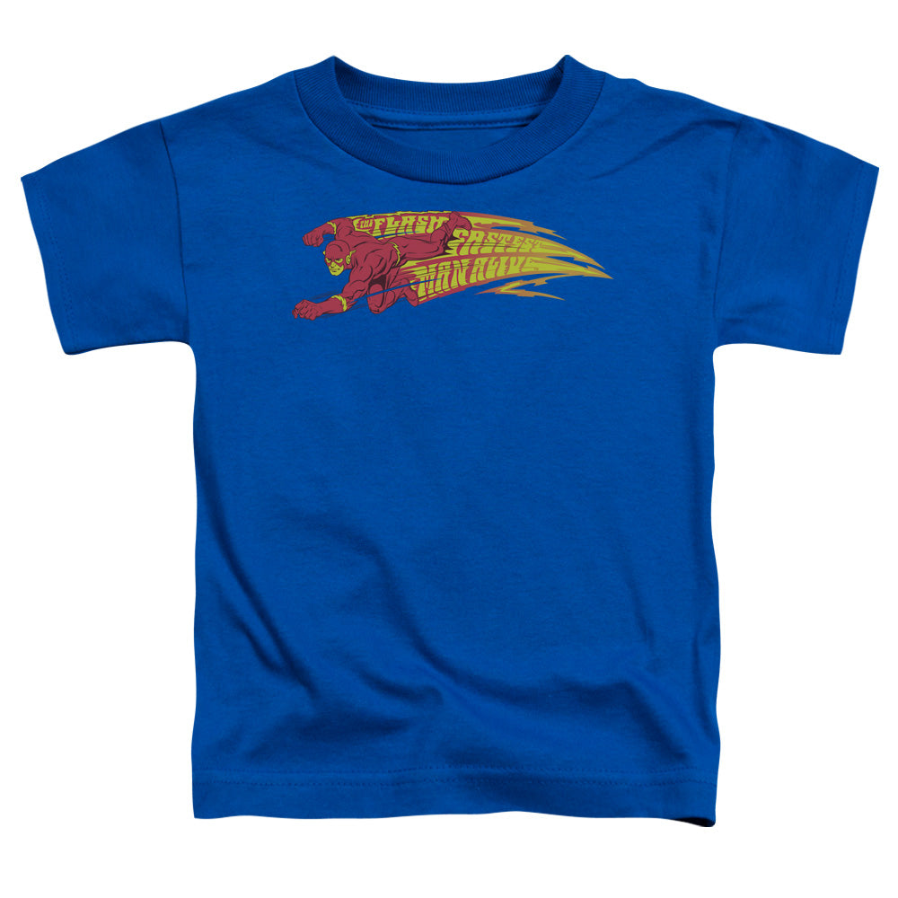 DC Comics Flash Fastest Man Alive Toddler Kids Youth T Shirt Royal Blue