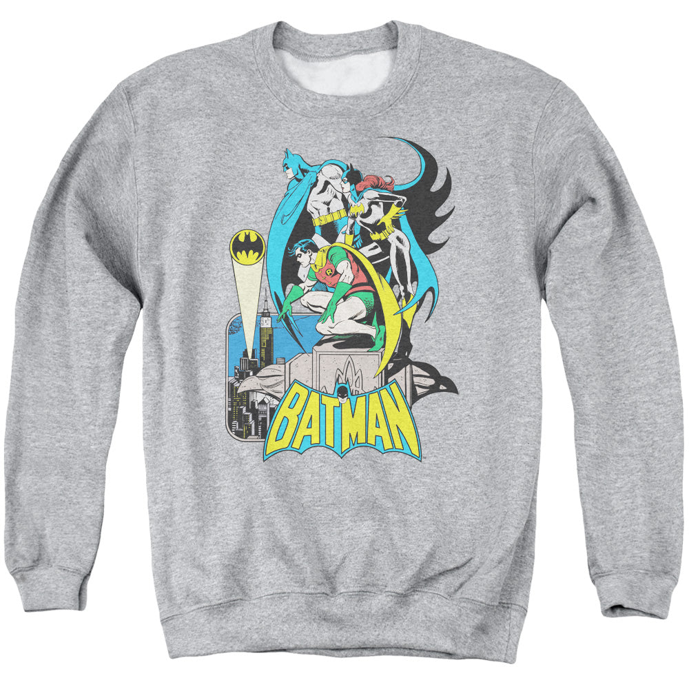 DC Comics Heroic Trio Mens Crewneck Sweatshirt Athletic Heather