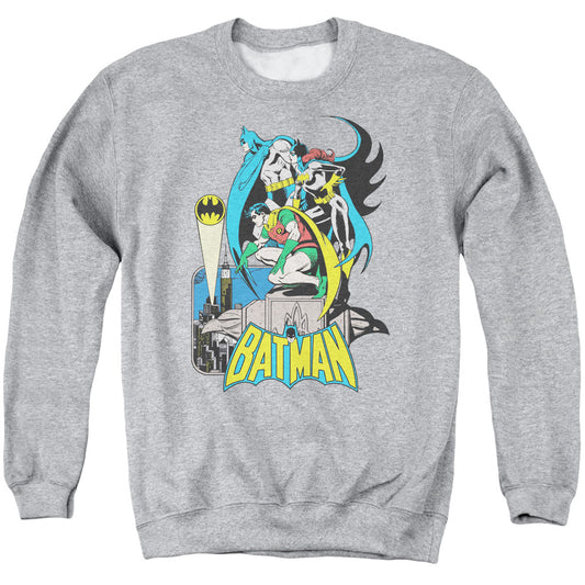 DC Comics Heroic Trio Mens Crewneck Sweatshirt Athletic Heather