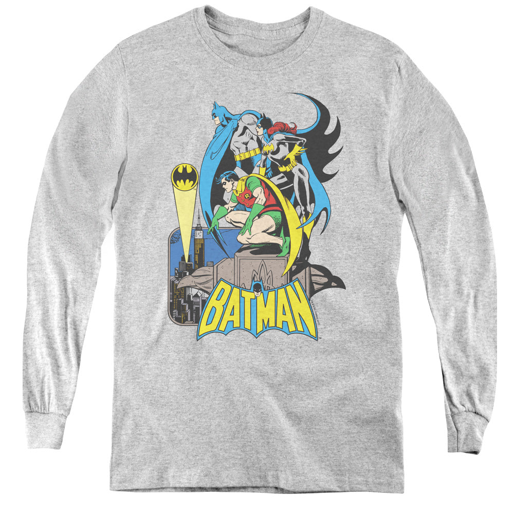 DC Comics Heroic Trio Long Sleeve Kids Youth T Shirt Athletic Heather