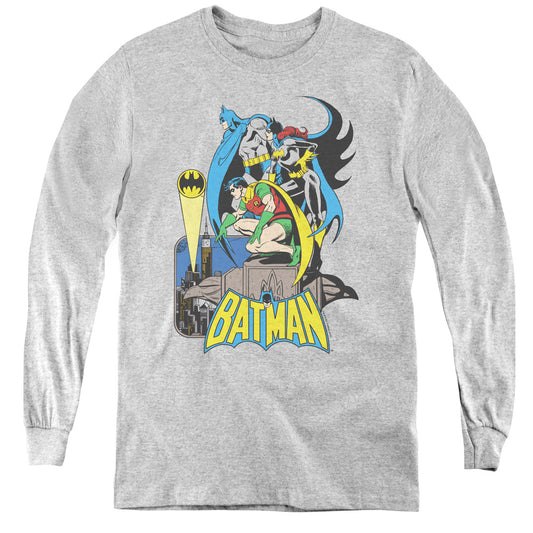 DC Comics Heroic Trio Long Sleeve Kids Youth T Shirt Athletic Heather