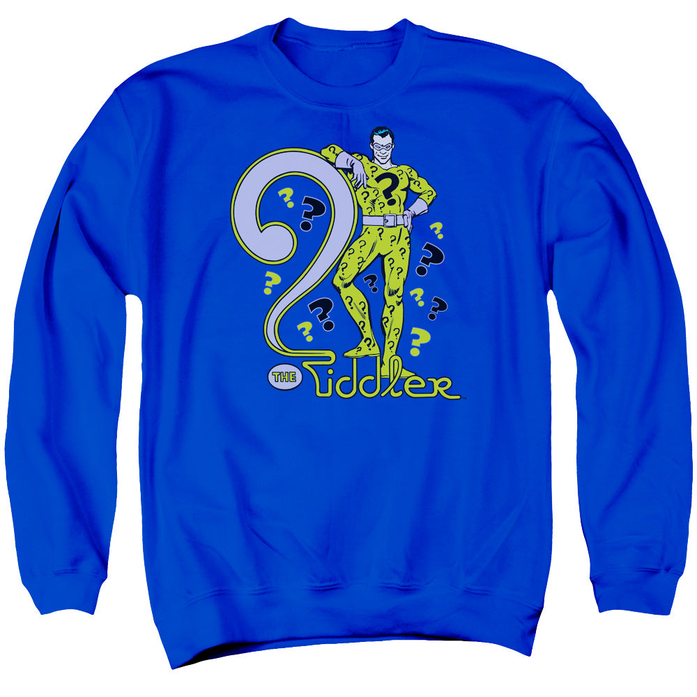 DC Comics the Riddler Mens Crewneck Sweatshirt Royal Blue