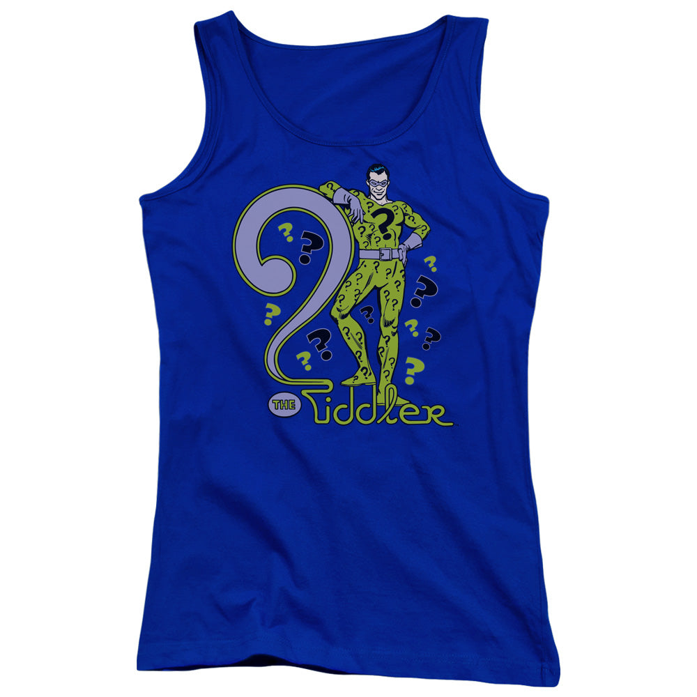 DC Comics the Riddler Womens Tank Top Shirt Royal Blue