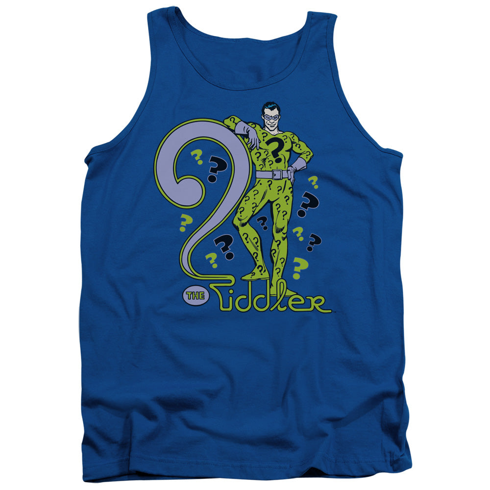 DC Comics the Riddler Mens Tank Top Shirt Royal Blue