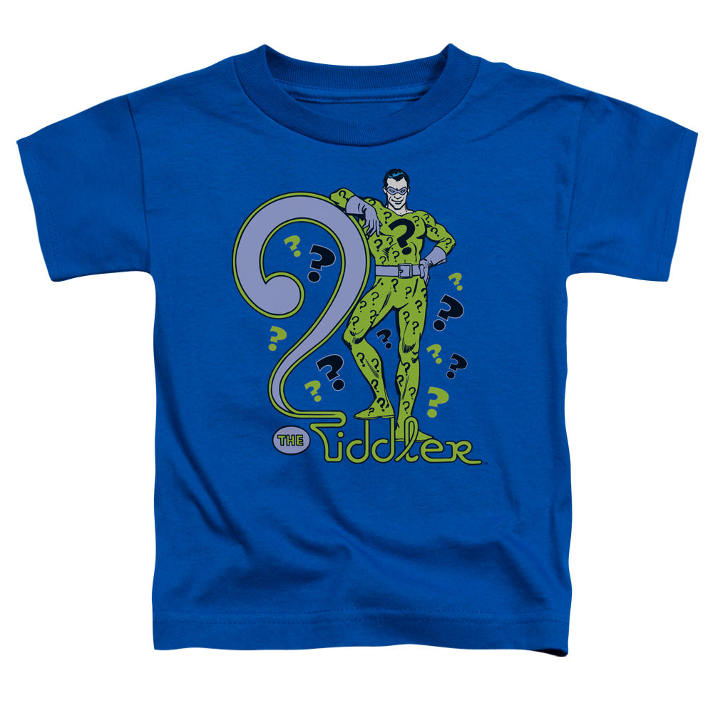 DC Comics the Riddler Toddler Kids Youth T Shirt Royal Blue