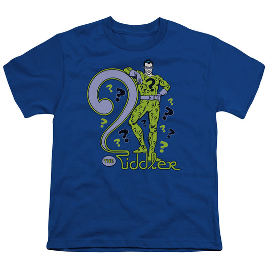 DC Comics the Riddler Kids Youth T Shirt Royal Blue