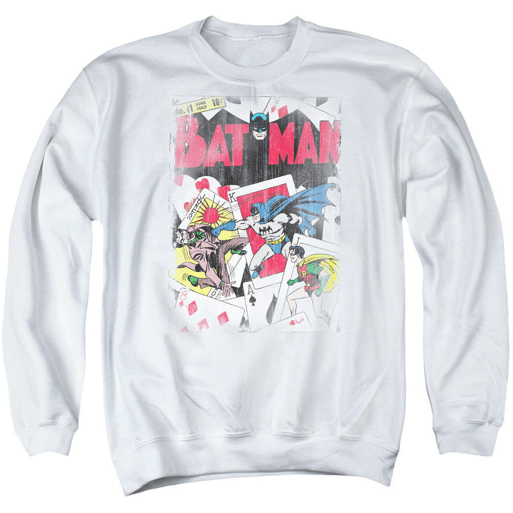 DC Comics Number 11 Distressed Mens Crewneck Sweatshirt White