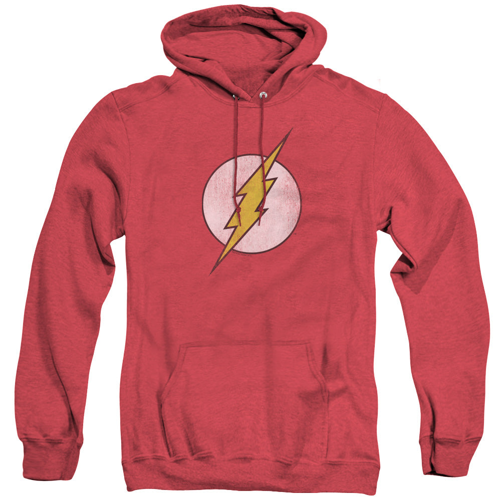 Dc Flash Flash Logo Distressed Mens Heather Hoodie Red