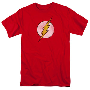 DC Comics Flash Flash Logo Distressed Mens T Shirt Red