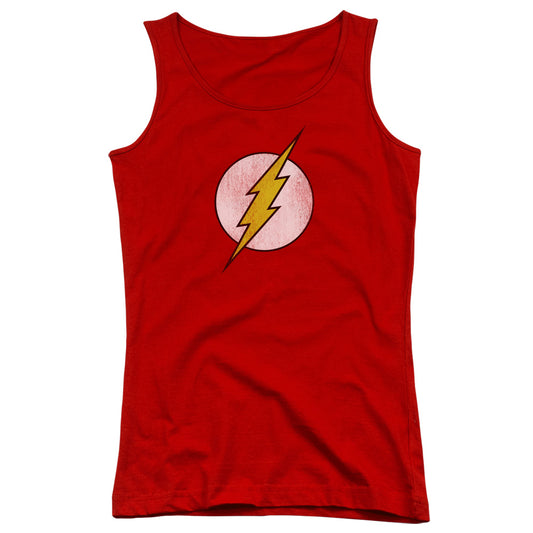 DC Comics Flash Flash Logo Distressed Womens Tank Top Shirt Red