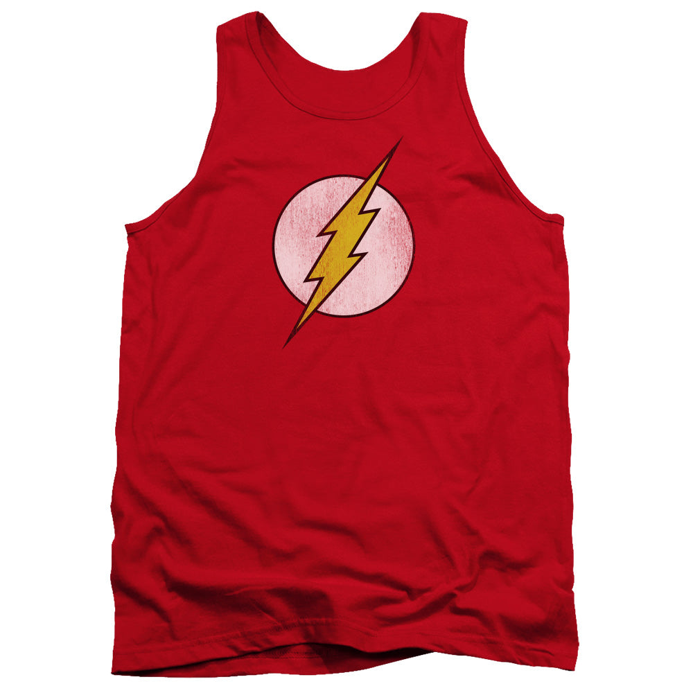 DC Comics Flash Flash Logo Distressed Mens Tank Top Shirt Red