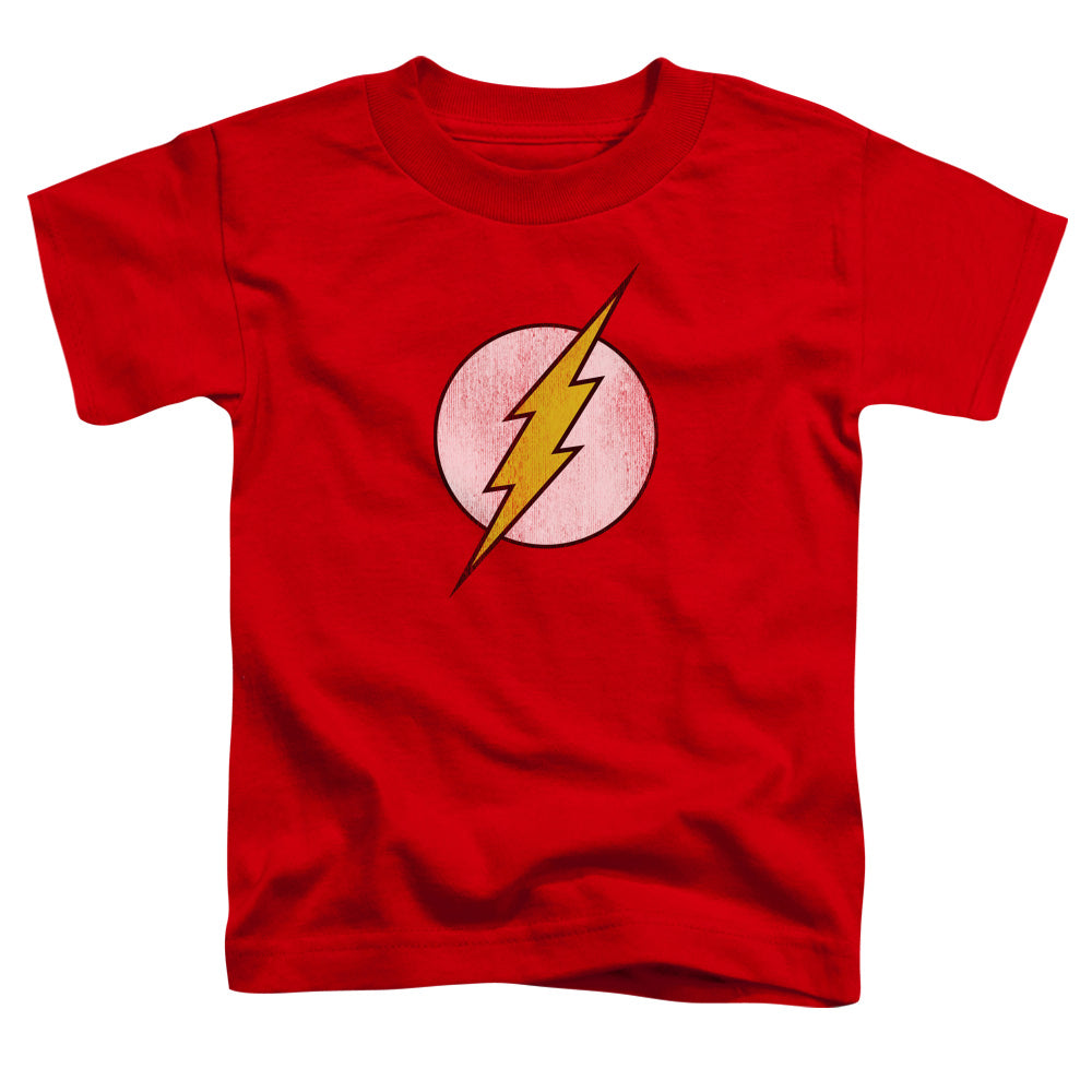 DC Comics Flash Flash Logo Distressed Toddler Kids Youth T Shirt Red