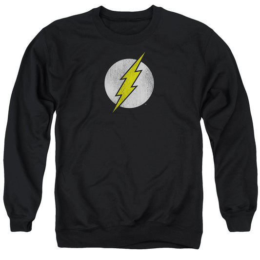 DC Comics Flash Flash Logo Distressed Mens Crewneck Sweatshirt Black