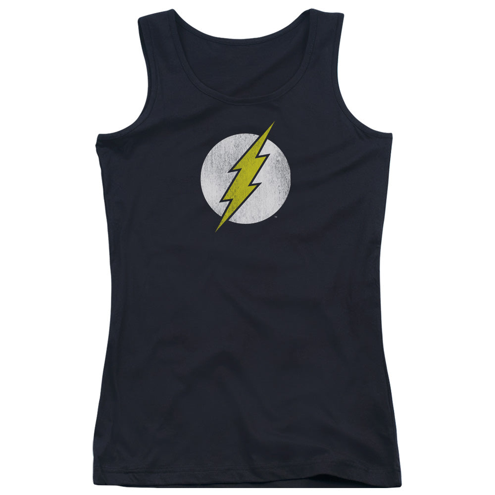 DC Comics Flash Flash Logo Distressed Womens Tank Top Shirt Black