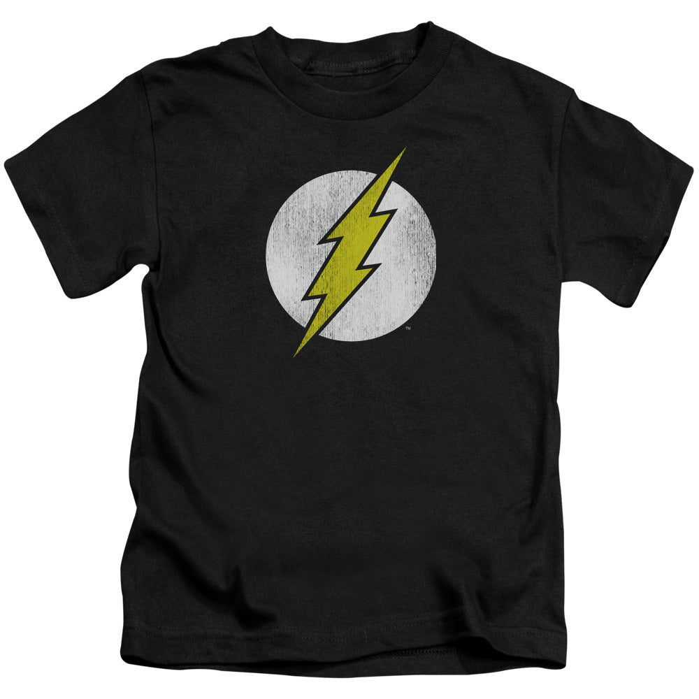 DC Comics Flash Flash Logo Distressed Juvenile Kids Youth T Shirt Black 