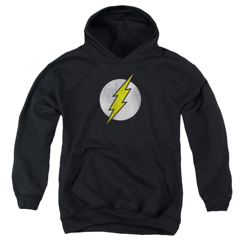 DC Comics Flash Flash Logo Distressed Kids Youth Hoodie Black