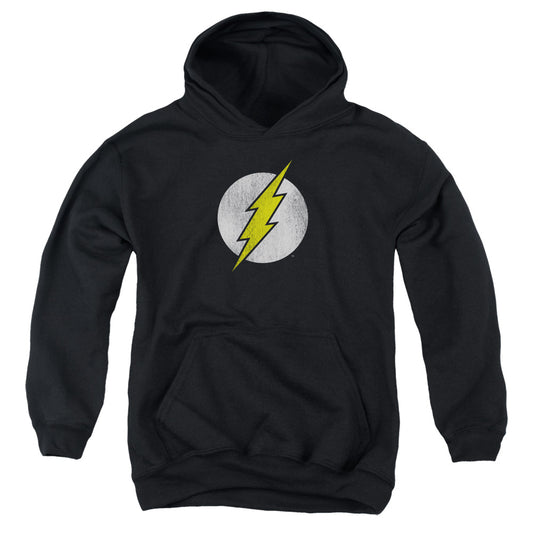 DC Comics Flash Flash Logo Distressed Kids Youth Hoodie Black