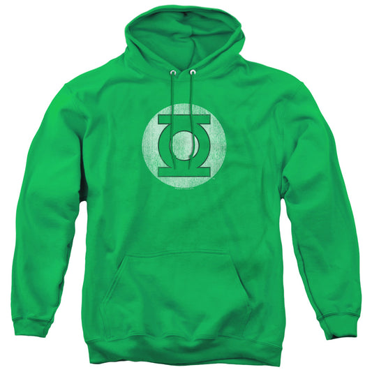 DC Comics Gl Logo Distressed Mens Hoodie Kelly Green