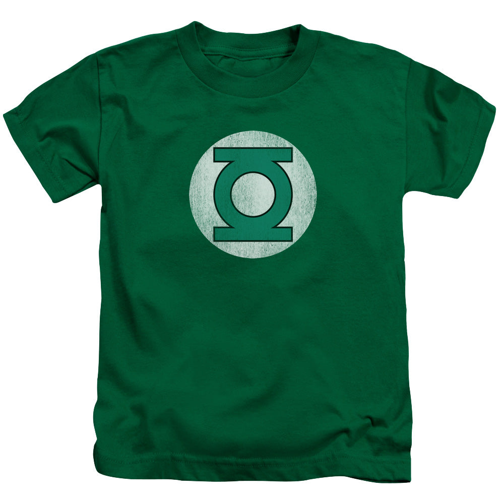 DC Comics Gl Logo Distressed Juvenile Kids Youth T Shirt Kelly Green 