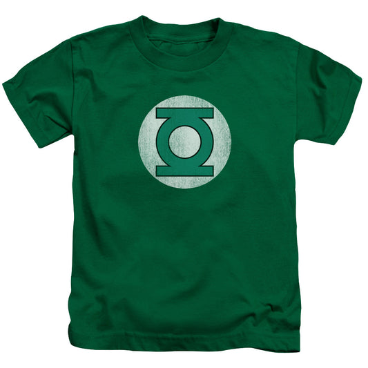 DC Comics Gl Logo Distressed Juvenile Kids Youth T Shirt Kelly Green 