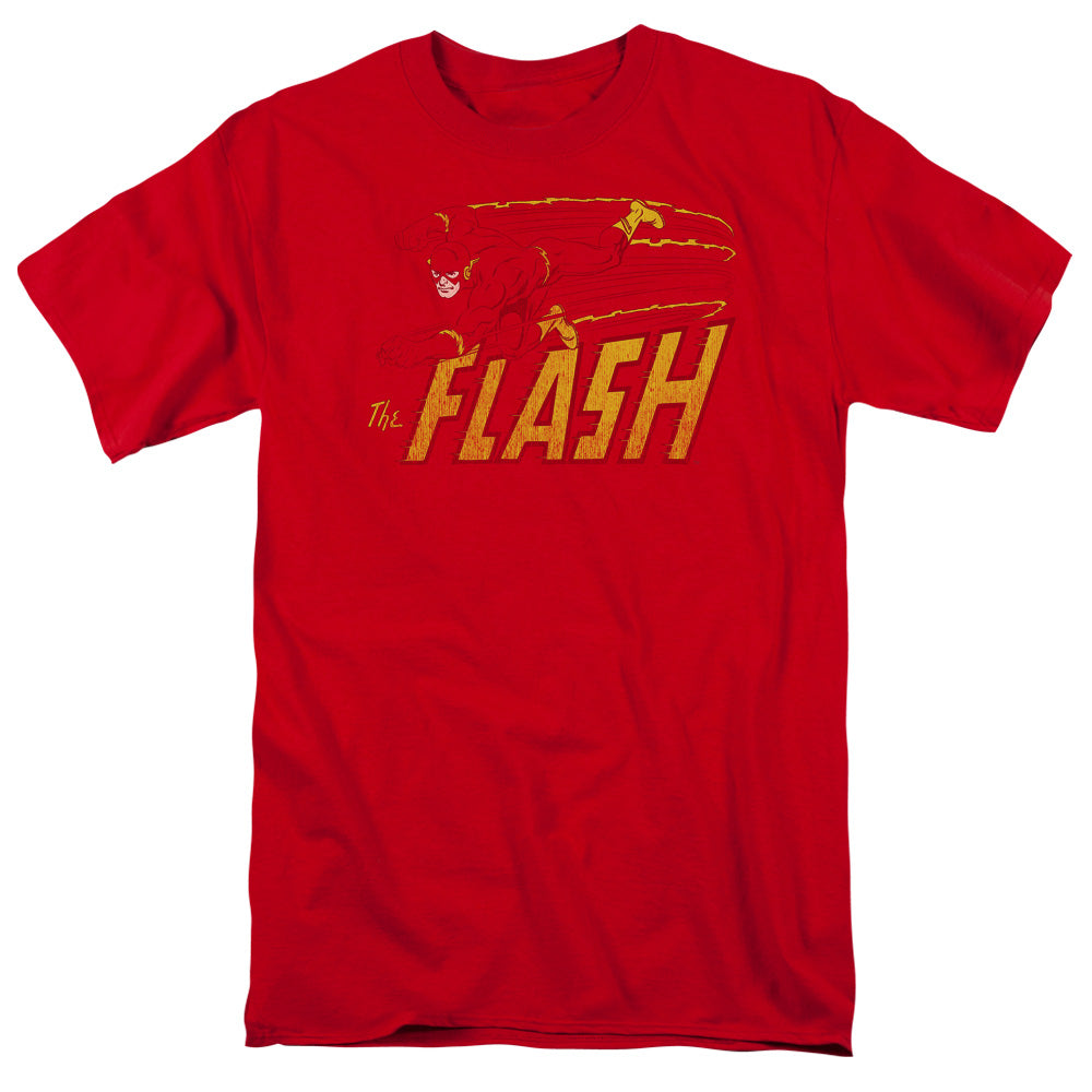 DC Comics Flash Flash Speed Distressed Mens T Shirt Red