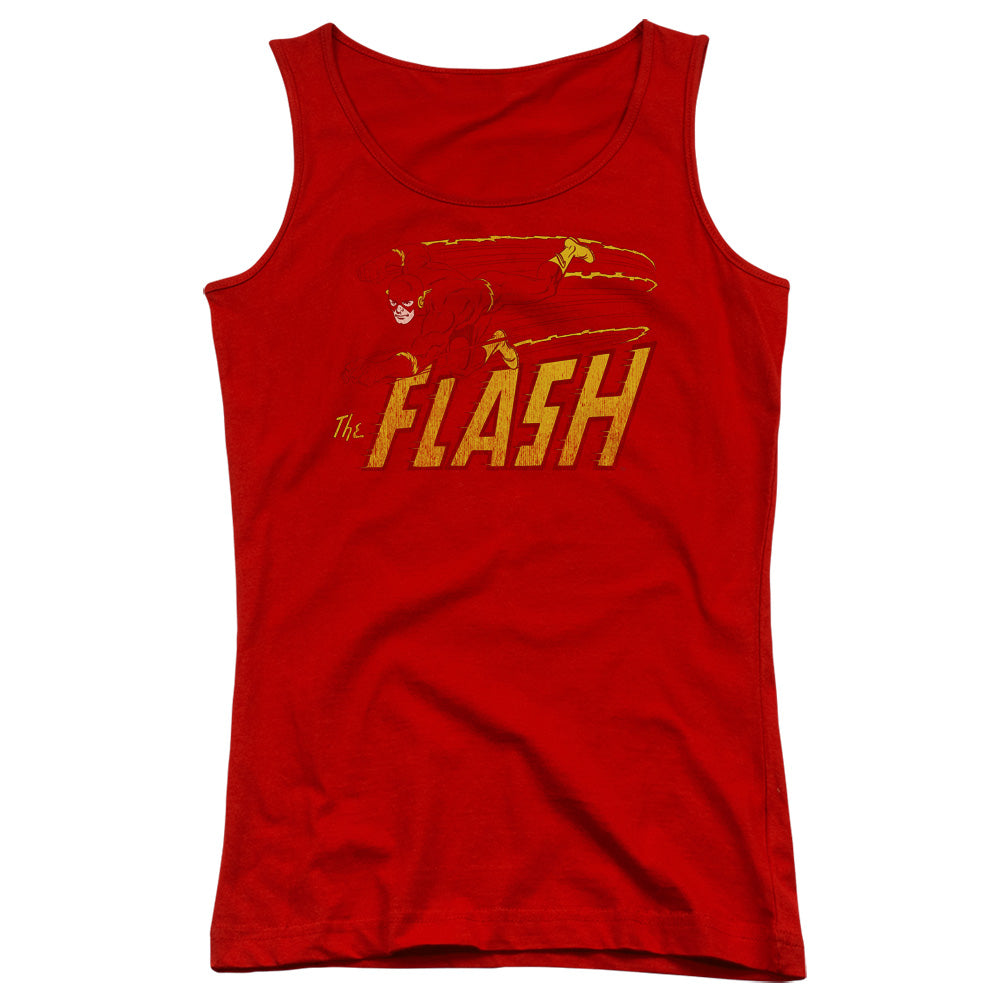 DC Comics Flash Flash Speed Distressed Womens Tank Top Shirt Red