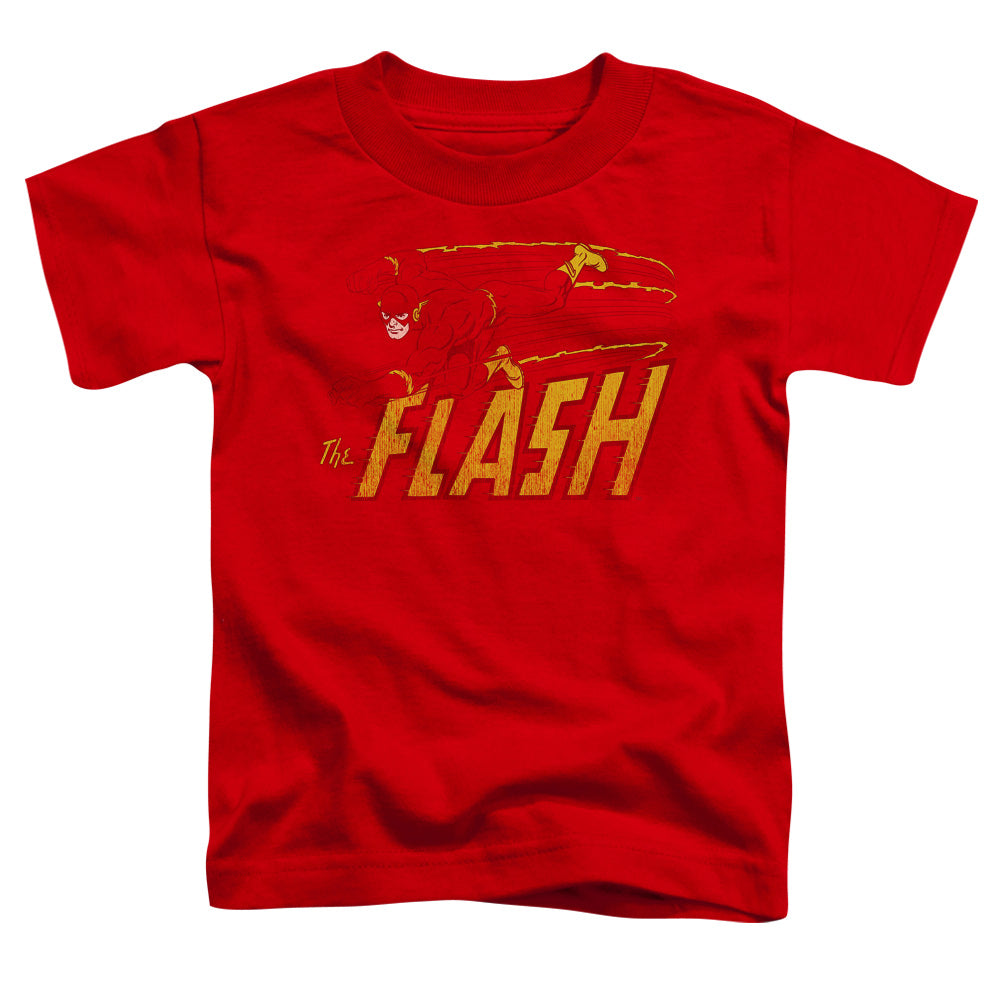 DC Comics Flash Flash Speed Distressed Toddler Kids Youth T Shirt Red