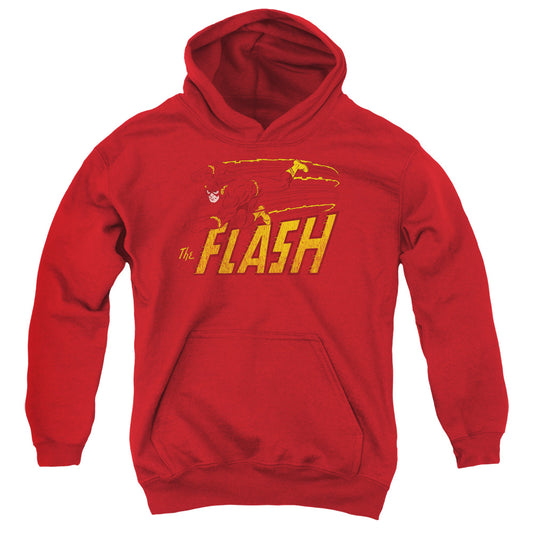 DC Comics Flash Flash Speed Distressed Kids Youth Hoodie Red